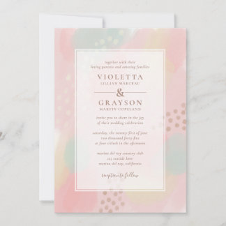 Convites Dreamy Pastel Modern Art Wedding