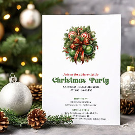 Convites Dreamy retro Christmas decoration party invitation