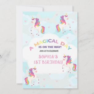 Convites Dreamy Unicorn Aniversário