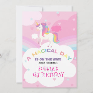 Convites Dreamy Unicorn Aniversário