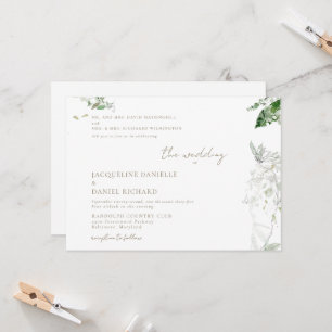 Convites Dreamy Watercolor Foliage Ambos os Pais Casamento