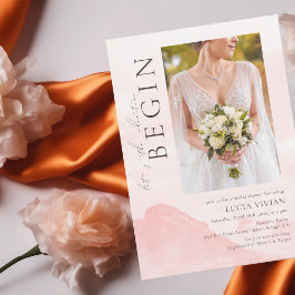 Convites Dreamy Watercolor Mountain Photo Chá de panela