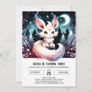 Convites Dreamy Wolf Birthday minimalista