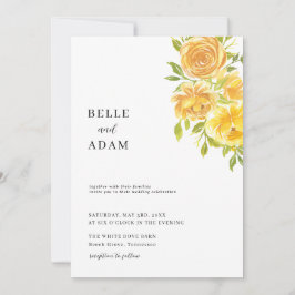 Convites Dreamy Yellow Rose Wedding