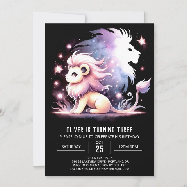 Convites Dreamys Kids Lion Birthday (Frente)