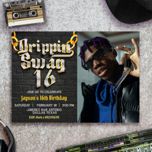 Convites Drippin Swag 16 com Foto Paisagem