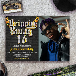 Convites Drippin Swag 16 com Foto Paisagem