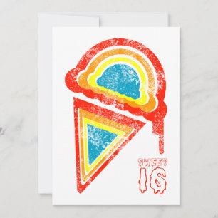 Convites dripz do sorvete do doce dezesseis