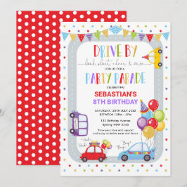 Convites Drive Através do Birthday Parade Quarentena Party