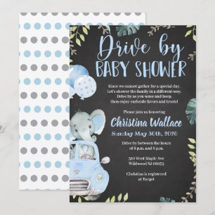 Convites Drive by Baby Shower Invtions for Boys