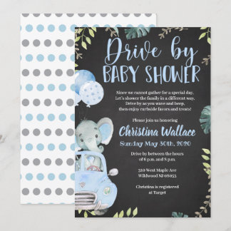 Convites Drive by Baby Shower Invtions for Boys