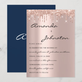 Convites Drives de Monograma de Marinho de Casamento