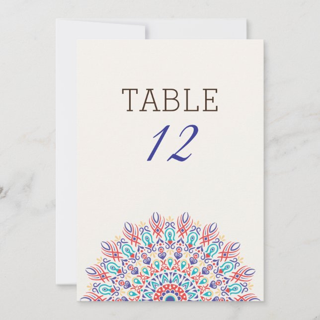 Convites Dry Pampas Grass Mandala Wedding Table Number (Frente)