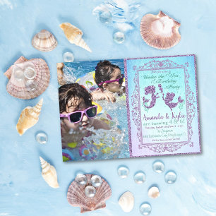 Convites DUAL Sereid Party Under the Sea Birthday Card