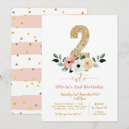 Convites Duas bonitinhas | 2 bonitos | Meninas no segundo a