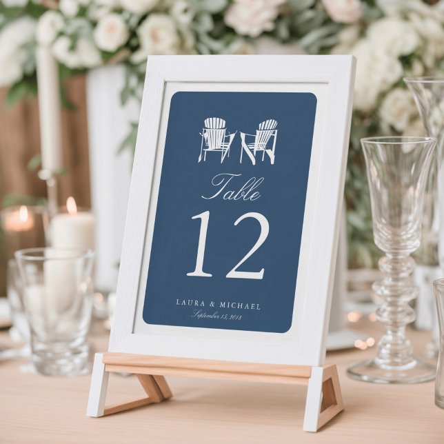 Convites Duas Cadeiras Adirondack | Número da Mesa (Criador carregado)