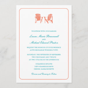 Convites Duas cadeiras de Adirondack que Wedding