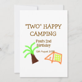 Convites Duas crianças felizes acampadas de segundo anivers