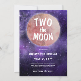 Convites Duas da Moon Purple Girl Party