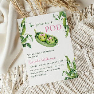 Convites Duas Ervilhas bonitas em um Chá de fraldas de gême