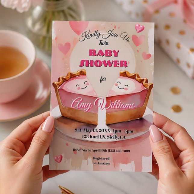 Convites "Duas Ervilhas Doces em uma Torta!" – Chás de Bebê (Criador carregado)