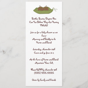 Convites Duas ervilhas em Pod