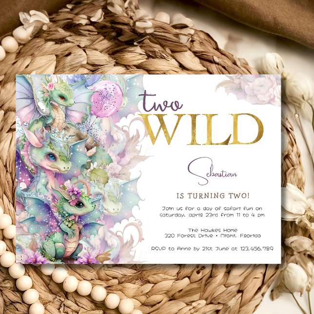 Convites Duas festas de aniversário de criança de dragões m (Criador carregado)