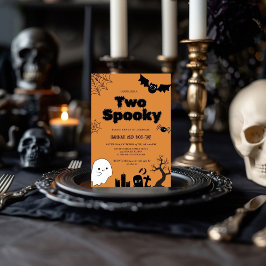 Convites Duas festas de aniversário do Dia das Bruxas Rosa