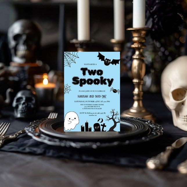 Convites Duas festas de aniversário do Dia das Bruxas Rosa  (Criador carregado)