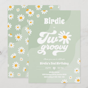 Convites Duas Festas de segundo aniversário Boho Retro Dai