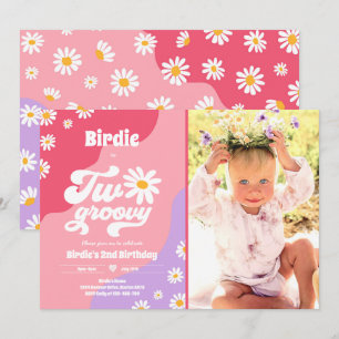 Convites Duas Festas de segundo aniversário Boho Retro Dai