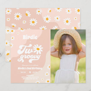 Convites Duas Festas de segundo aniversário Boho Retro Dai