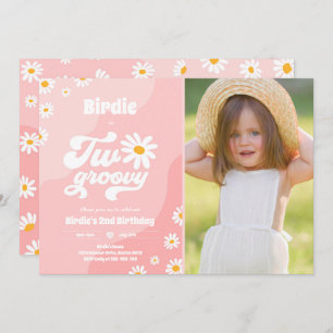 Convites Duas Festas de segundo aniversário Boho Retro Dais