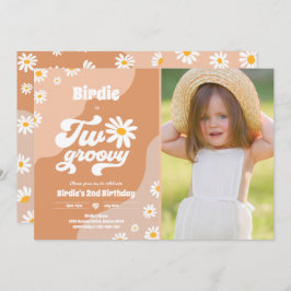 Convites Duas Festas de segundo aniversário Boho Retro Dais