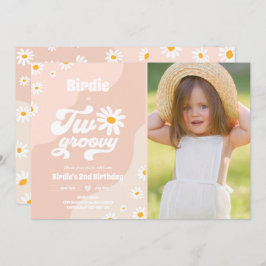 Convites Duas Festas de segundo aniversário Boho Retro Dais