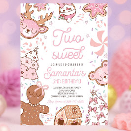 Convites Duas Festas de segundo aniversário de Biscoito de