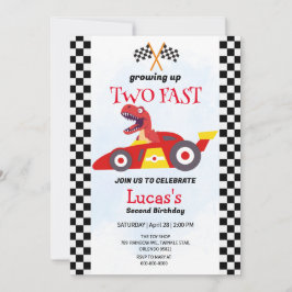 Convites Duas Festas de segundo aniversário de Carro Rápido