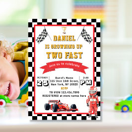 Convites Duas Festas de segundo aniversário de Carro Rápido