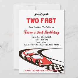 Convites Duas Festas de segundo aniversário Rápido de Carro