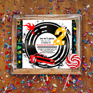 Convites Duas Festas de segundo aniversário Rápido de Carro