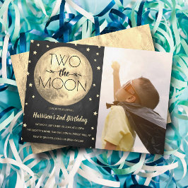 Convites Duas Foto Do segundo aniversário Da Lua