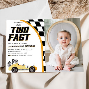 Convites Duas Fotografias de Festa de aniversário de Carro