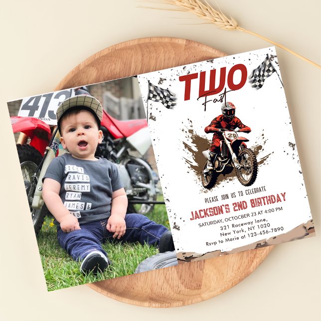 Convites Duas Fotografias do segundo aniversário de Aventur (Criador carregado)