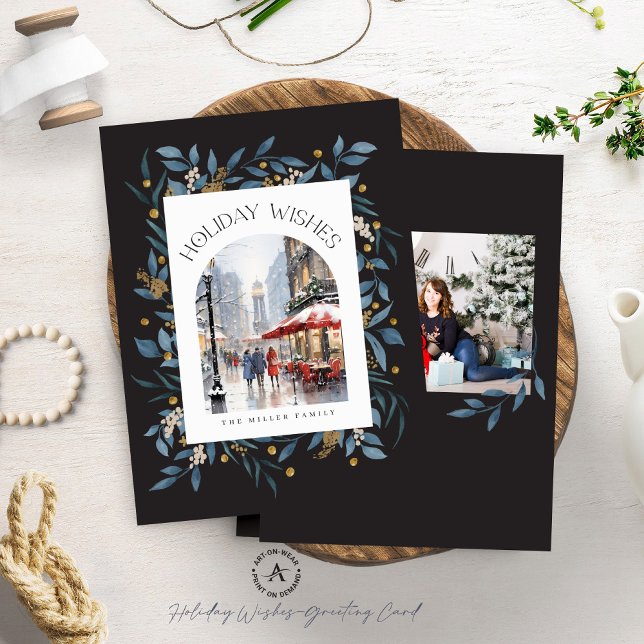 Convites Duas Fotografias Personalizadas Feriado Deseja Um  (Criador carregado)