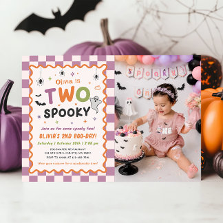 Convites Duas Fotos de Fantasmas Assustadores de Halloween