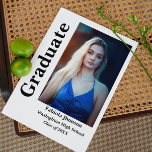 Convites Duas fotos do script preto e branco do graduado 