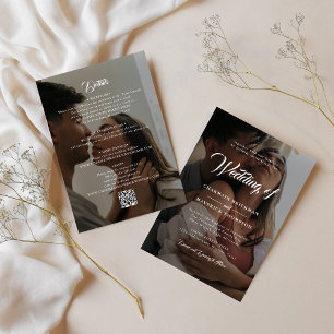 Convites Duas Fotos Pretas e Brancas com Casamento de CÓDIG