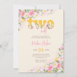 Convites Duas Marmostarda Selvagem e Flor Selvagem Rosa, Di