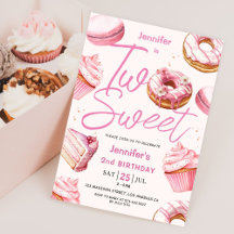 DUAS Meninas Doces de 2 Anos de Idade Donut Rosa