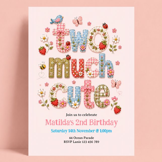 Convites Duas Meninas Lindas de 2 Anos de Idade (Criador carregado)